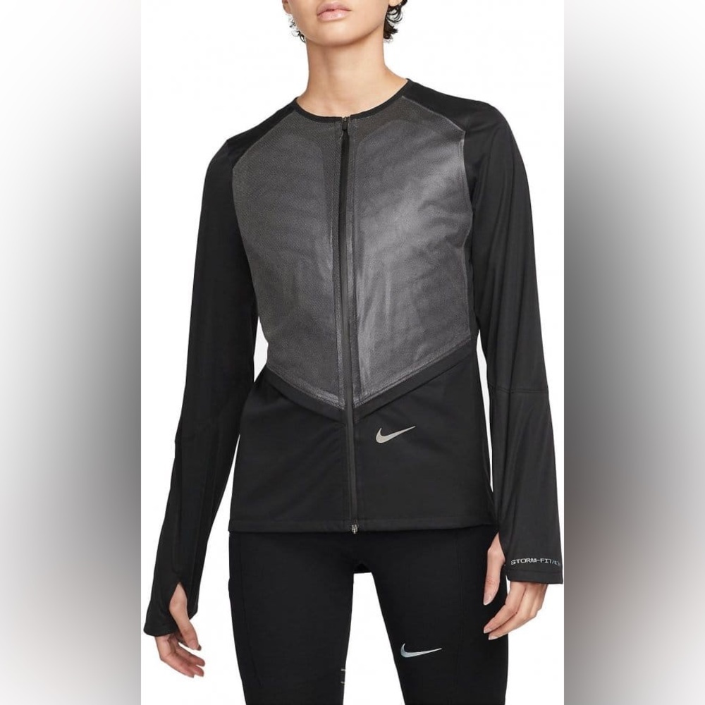 New Nike Women’s Storm-fit ADV Run Division Down-fill Running Jacket in black